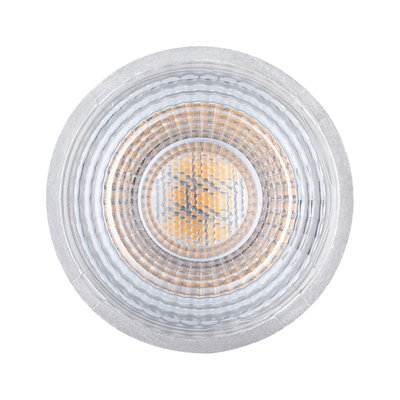 Round spotlight with clear glass and warm white LED chips, energy-efficient LED lighting