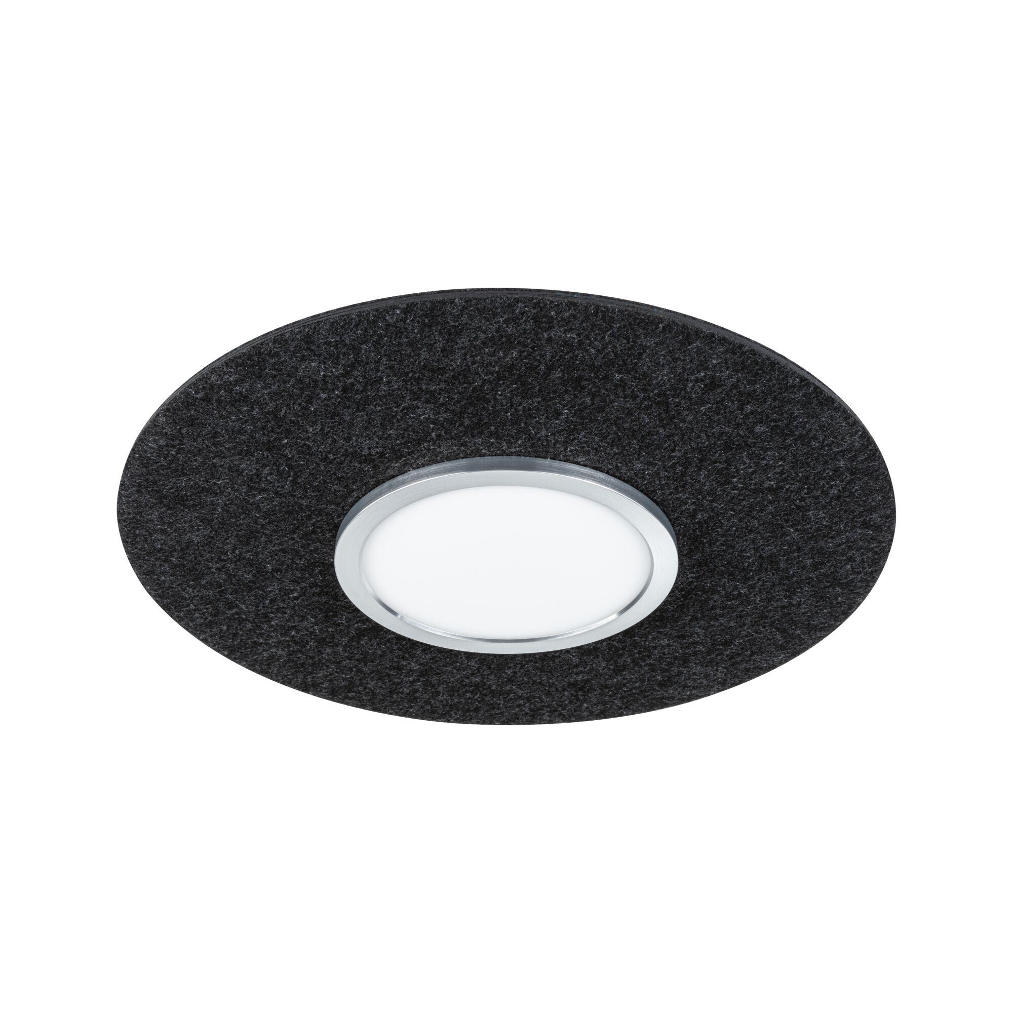 Rundes LED-Einbauleuchte mit schwarzem Filzrahmen und weißem Diffusor für moderne Raumbeleuchtung