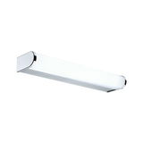 Modern white aluminum LED wall light with chrome accents for stylish indoor lighting