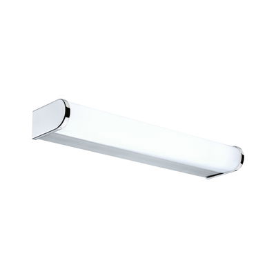 Modern white aluminum LED wall light with chrome accents for stylish indoor lighting