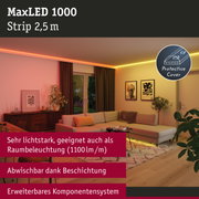 MaxLED 1000 LED-Lichtstreifen 2,5 m mit Schutzabdeckung für helle Raumbeleuchtung im Wohnzimmer