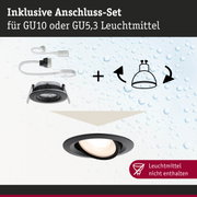 Schwarzer Einbaustrahler mit Anschluss-Set für GU10 oder GU5,3 Leuchtmittel, LED Einbauleuchte