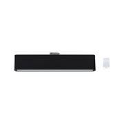 Schwarze LED-Deckenleuchte aus Metall mit weißem Diffusor für moderne Innenbeleuchtung