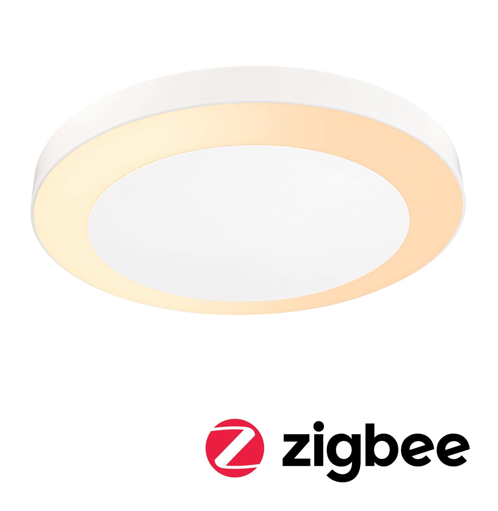 LED Deckenleuchte Smart Home Zigbee 3.0 Circula Dämmerungssensor insektenfreundlich IP44 rund 320mm Tunable Warm 14W 880lm 230V Weiß Kunststoff