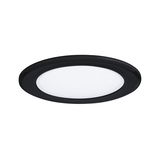 Rund LED-indbygningspanel med sort ramme og hvid diffuser til energieffektiv loftsbelysning