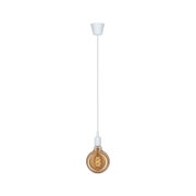 Suspension avec câble blanc et ampoule ambrée pour éclairage intérieur élégant