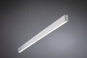 Suspension LED moderne en aluminium brossé argenté pour un éclairage intérieur élégant