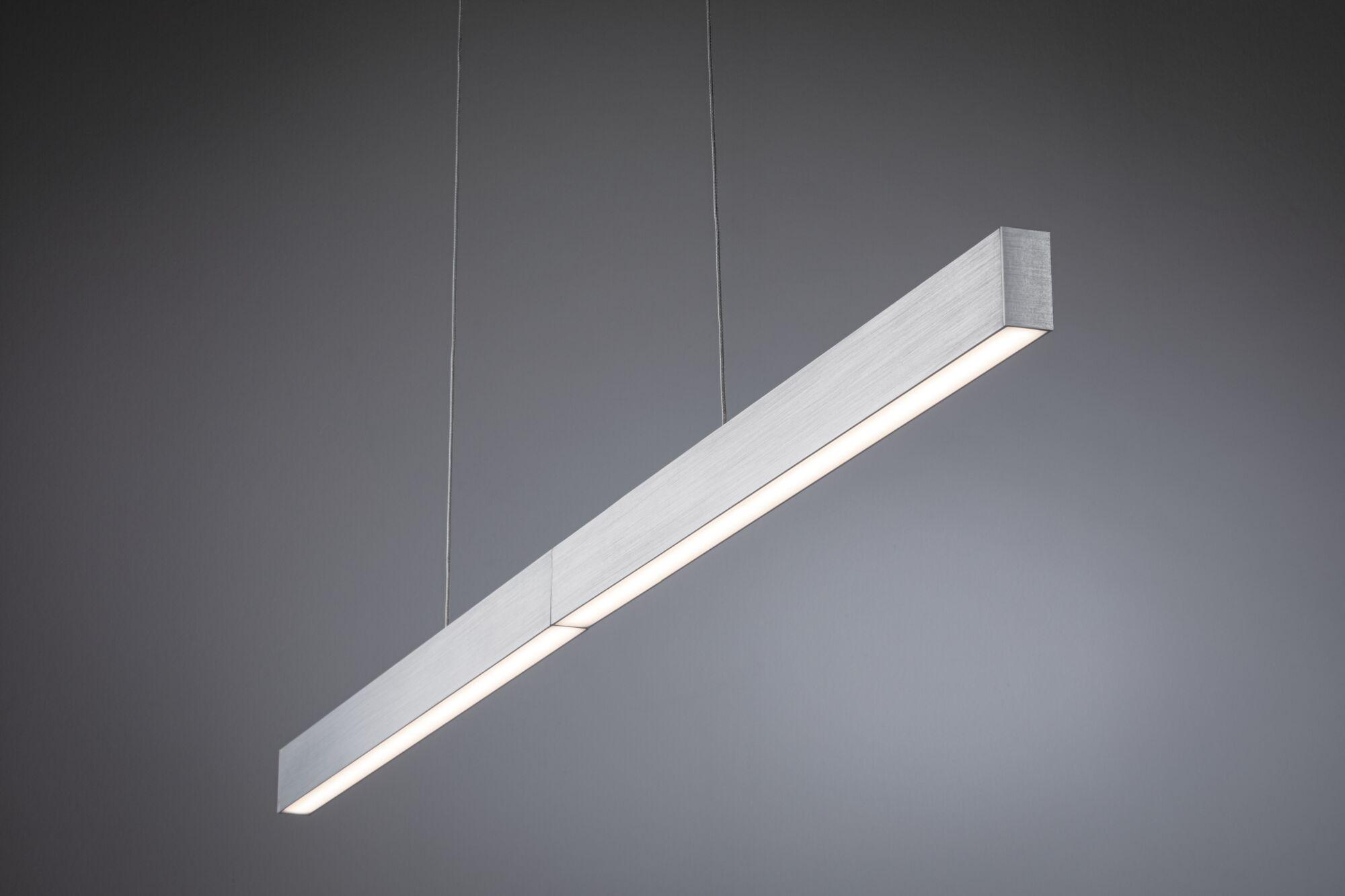 Suspension LED moderne en aluminium brossé argenté pour un éclairage intérieur élégant