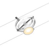 Weißer LED-Seilstrahler aus Metall mit warmweißem Licht für moderne Beleuchtungssysteme