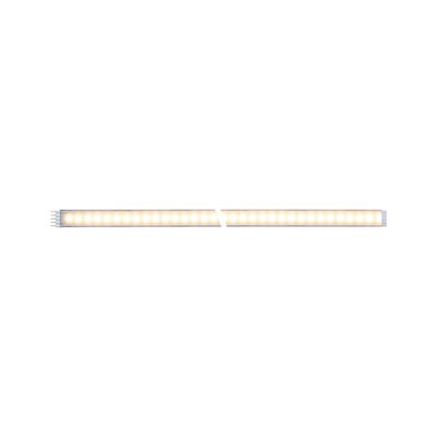 Long LED light strip with warm white light and transparent casing for modern lighting solutions.