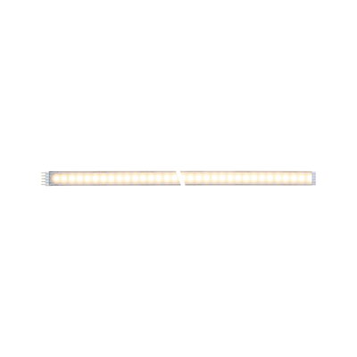 Lange LED-Lichtleiste mit warmweißem Licht und transparentem Gehäuse für moderne Beleuchtung.