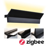 Applique murale LED noire en métal avec lumière blanche chaude indirecte et fonction Zigbee pour éclairage intelligent