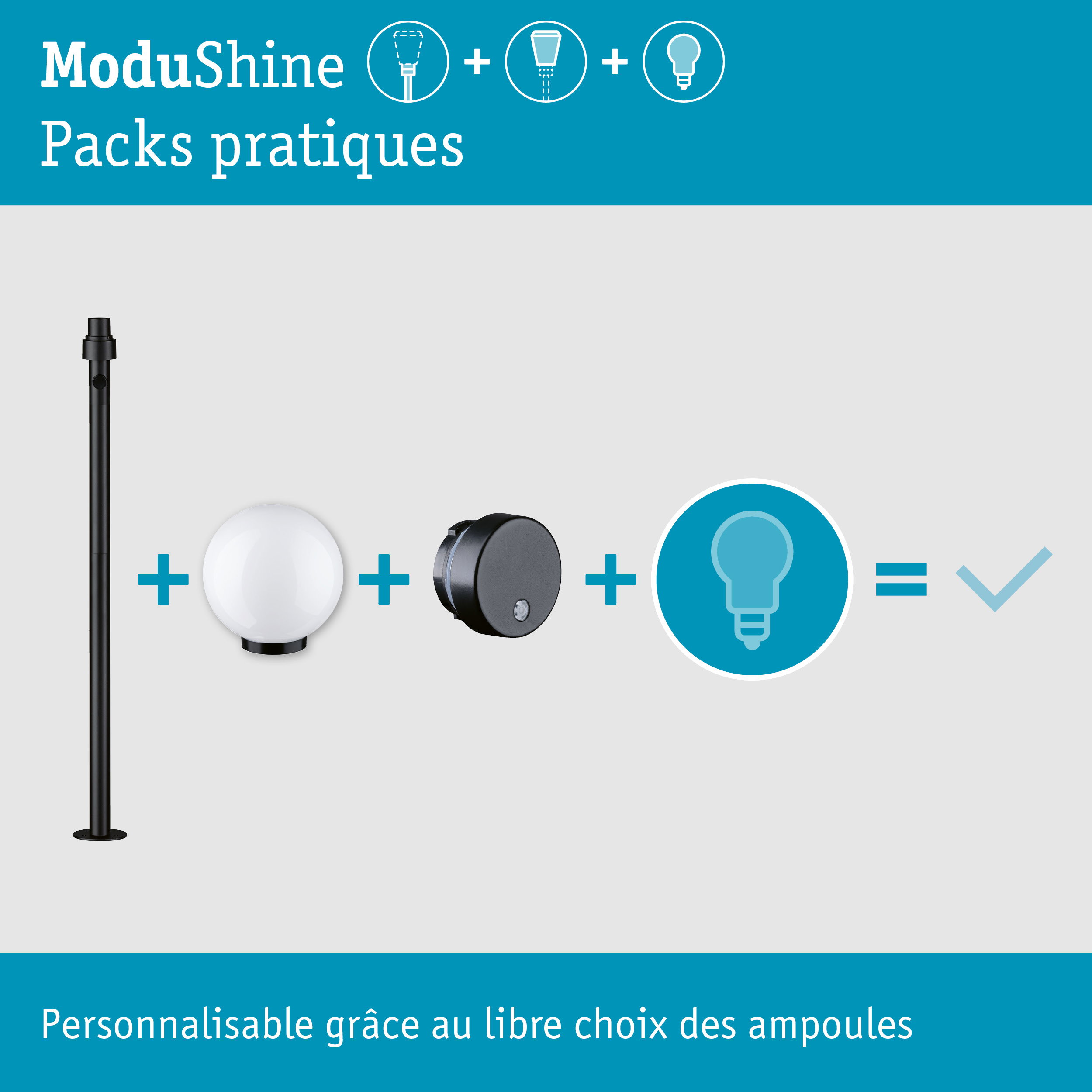 Kit ModuShine Borne Taleno moyen avec capteur Anthracite