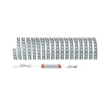 Flexible LED-Lichtleiste mit Netzteil in Weiß und Orange, energiesparende Beleuchtungslösung