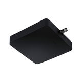 Black square LED ceiling panel made of metal for modern indoor lighting