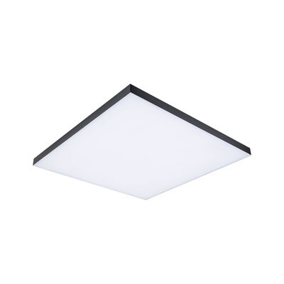 Plafonnier LED carré avec cadre noir et diffuseur blanc pour un éclairage moderne