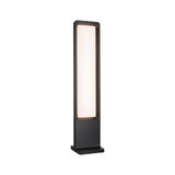 Black LED outdoor lamp with rectangular design and warm white light for garden and terrace