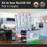 Kit bande LED MaxLED 250 avec télécommande et alimentation pour éclairage RGBW coloré
