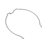 Thin grey metal clip with bent ends for lighting accessories and lamp mounting