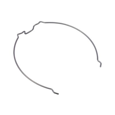 Thin grey metal clip with bent ends for lighting accessories and lamp mounting