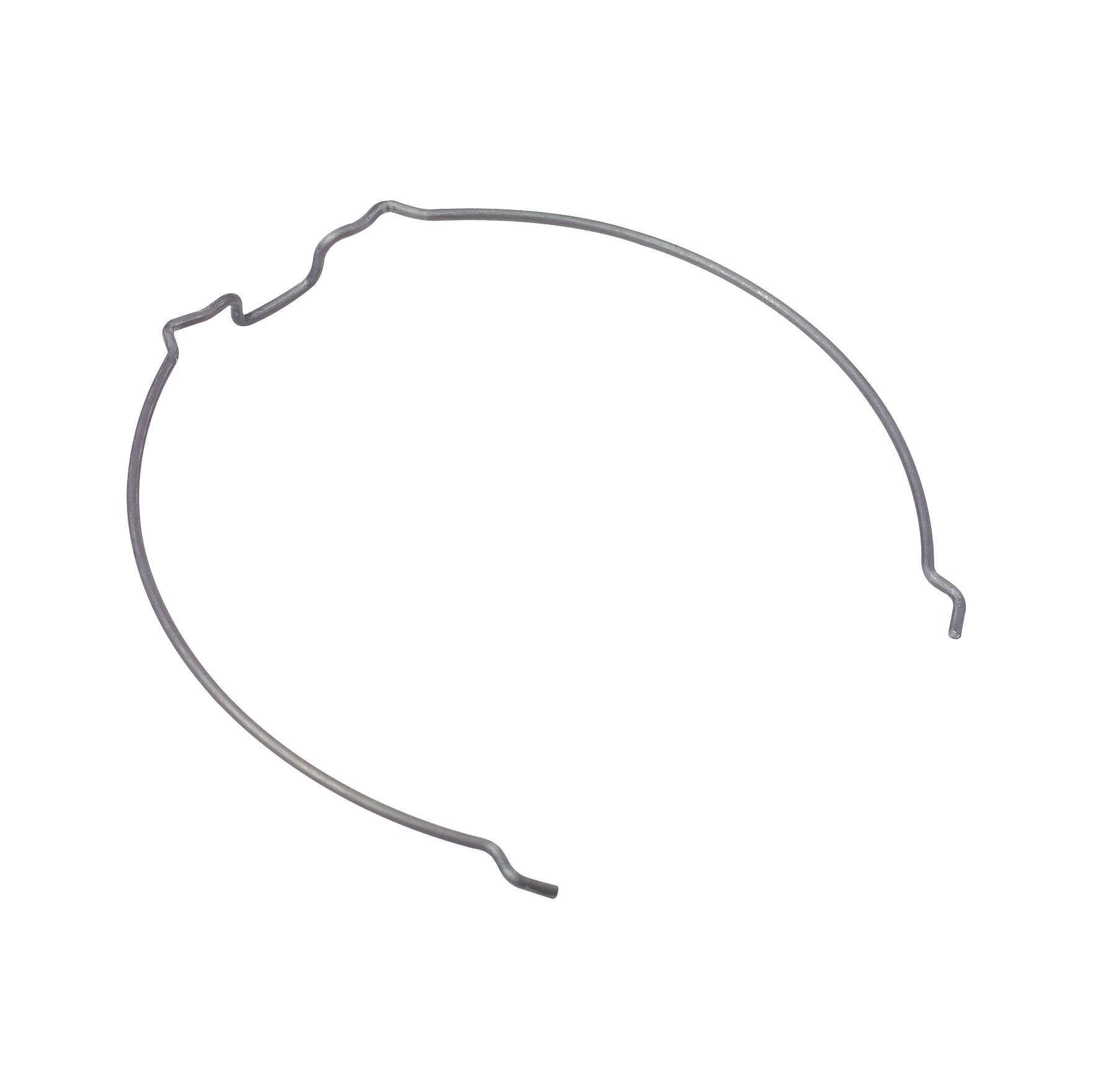 Thin grey metal clip with bent ends for lighting accessories and lamp mounting