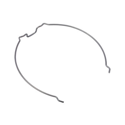 Thin grey metal clip with bent ends for lighting accessories and lamp mounting