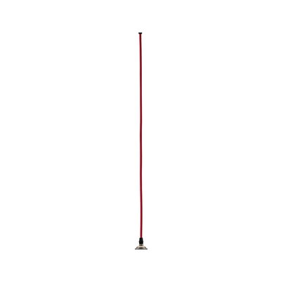 Rotes Kabel mit schwarzem Anschluss und silberner Metallfassung für LED-Beleuchtungssysteme