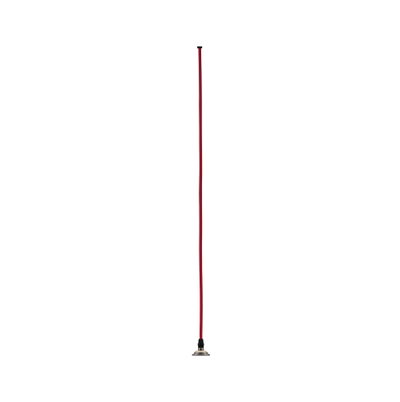 Rotes Kabel mit schwarzem Anschluss und silberner Metallfassung für LED-Beleuchtungssysteme