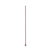 Lampa wisząca z czerwonym tekstylnym kablem i szczotkowanym metalem w kolorze brązu do nowoczesnego oświetlenia