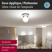 Plafonnier blanc Gove avec douille G9, dimmable, éclairage moderne pour salle de bain