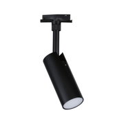 Schwarzer LED-Spot aus Metall für Schienensysteme, moderner Strahler für Akzentbeleuchtung