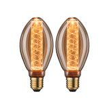 Deux ampoules LED décoratives en verre ambré avec lumière chaude pour un éclairage élégant