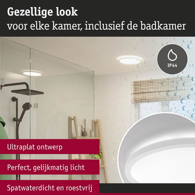 Ultradunne witte LED-plafondlamp met IP44, spatwaterdicht en roestvrij voor badkamer en kamers