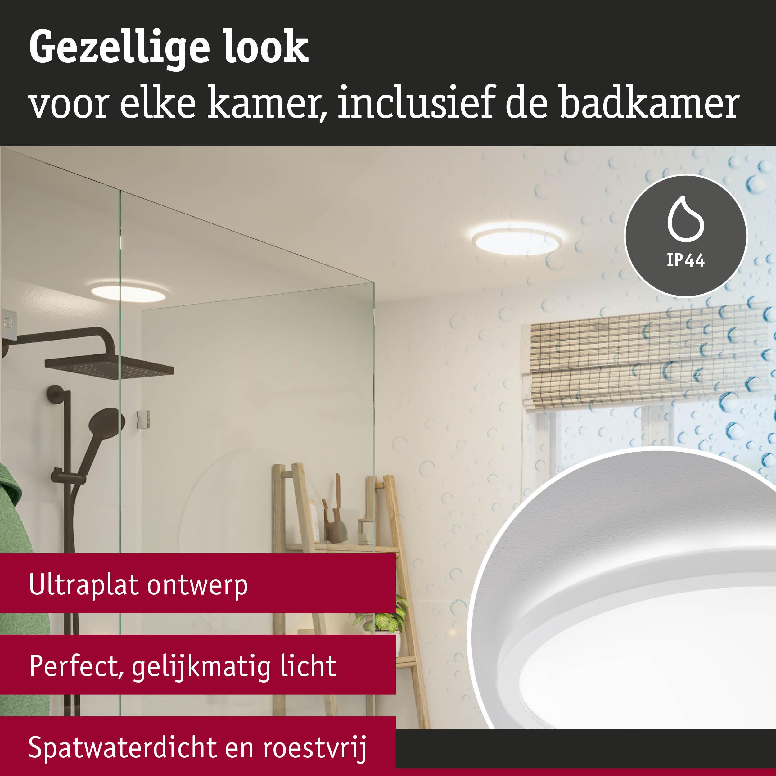 Ultradunne witte LED-plafondlamp met IP44, spatwaterdicht en roestvrij voor badkamer en kamers
