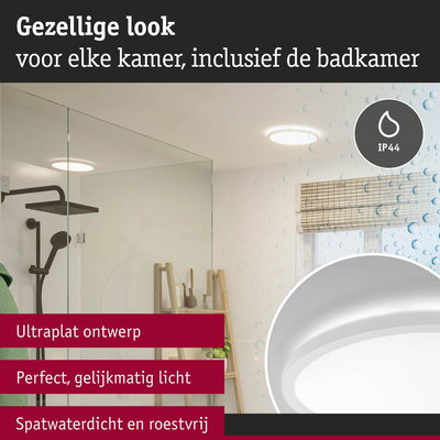 Ultradunne witte LED-plafondlamp met IP44, spatwaterdicht en roestvrij voor badkamer en kamers