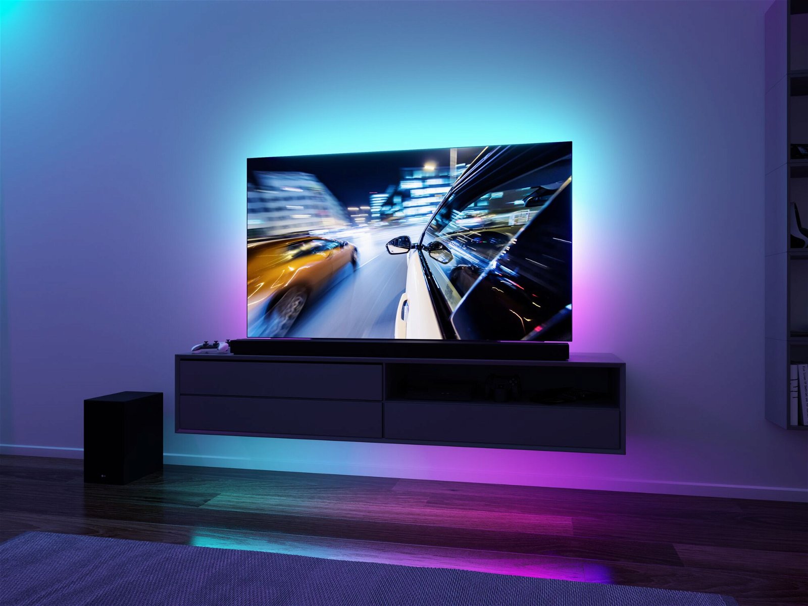 EntertainLED USB LED Strip TV-verlichting 65 inch 2,4m 4W 60LEDs/m RGB+