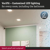 VariFit white LED ceiling lights, splash-proof and rustproof, perfect for bathroom lighting solutions