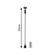 Câble noir avec support chromé de 150 cm pour connexion de lampe LED
