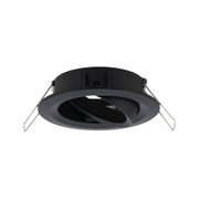 Spot encastré noir en métal avec angle réglable et clips ressort pour montage au plafond