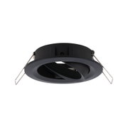 Spot encastré noir en métal avec angle réglable et clips ressort pour montage au plafond