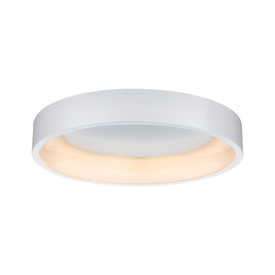 Plafonnier LED rond blanc avec lumière blanc chaud et design moderne pour espaces de vie