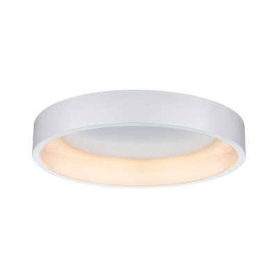 Plafonnier LED rond blanc avec lumière blanc chaud et design moderne pour espaces de vie
