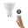230 V Standard LED Reflector GU10 Choose EasyDim GU10 230V 3x460lm 3x5,5W 2700K dimmable White White LED reflector bulb with GU10 base and EasyDim feature for smooth dimming via wall switch