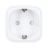 White plastic socket with grounding for safe electrical connection in home use
