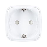 White plastic socket with grounding for safe electrical connection in home use