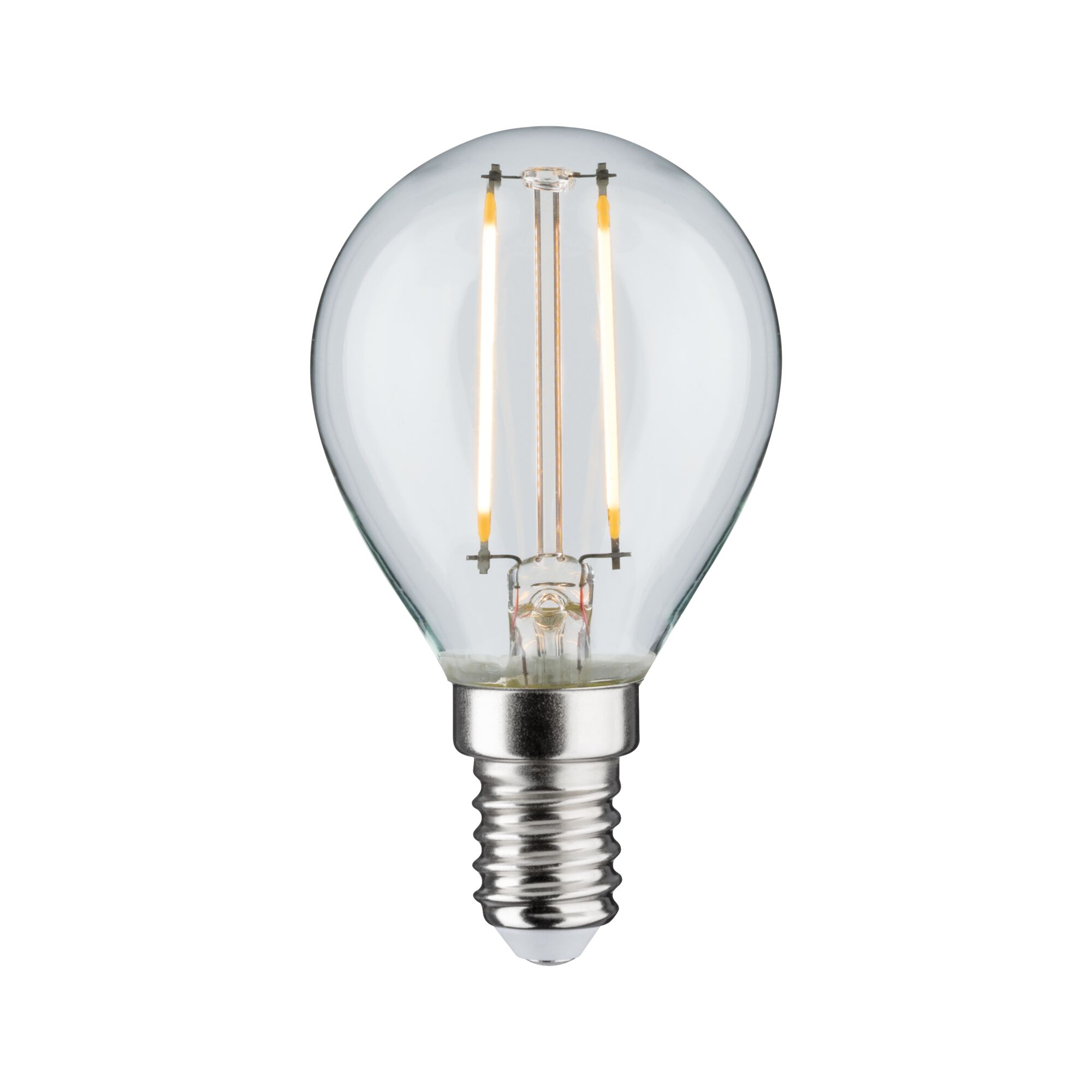 Kleine LED-Glühbirne mit transparentem Glas und E14-Fassung für energiesparende Beleuchtung