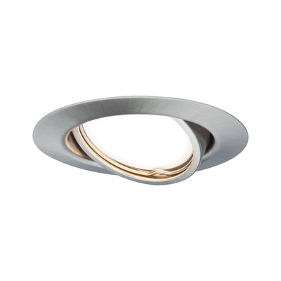 Spot encastré rond en aluminium brossé argenté avec tête orientable pour éclairage LED