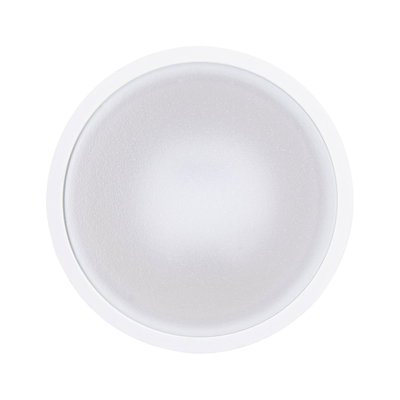 Round white LED ceiling light with matte surface for energy-efficient room lighting