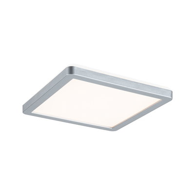 Plafonnier LED carré avec cadre en aluminium argenté pour un éclairage moderne