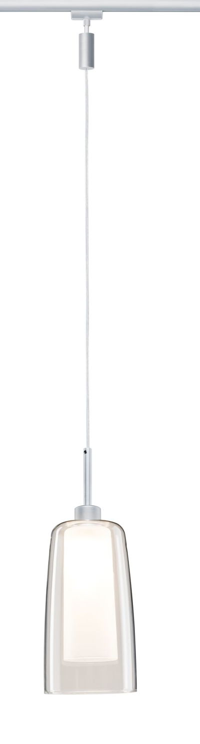 Moderne hanglamp met helder glas en zilverkleurig aluminium voor stijlvolle binnenverlichting